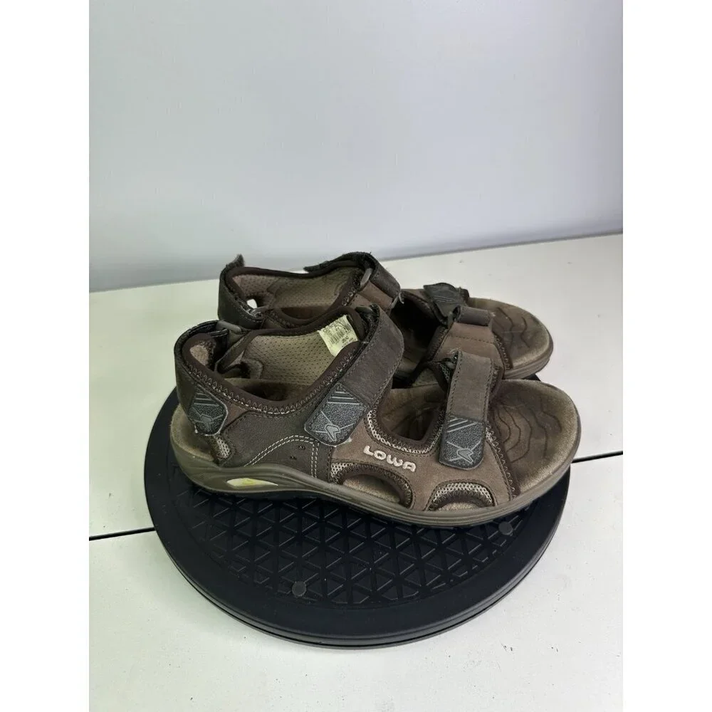 Lowa Urbano Men’s Hiking sandals Sz 8 Brown Nubuck Leather Hook & Loop